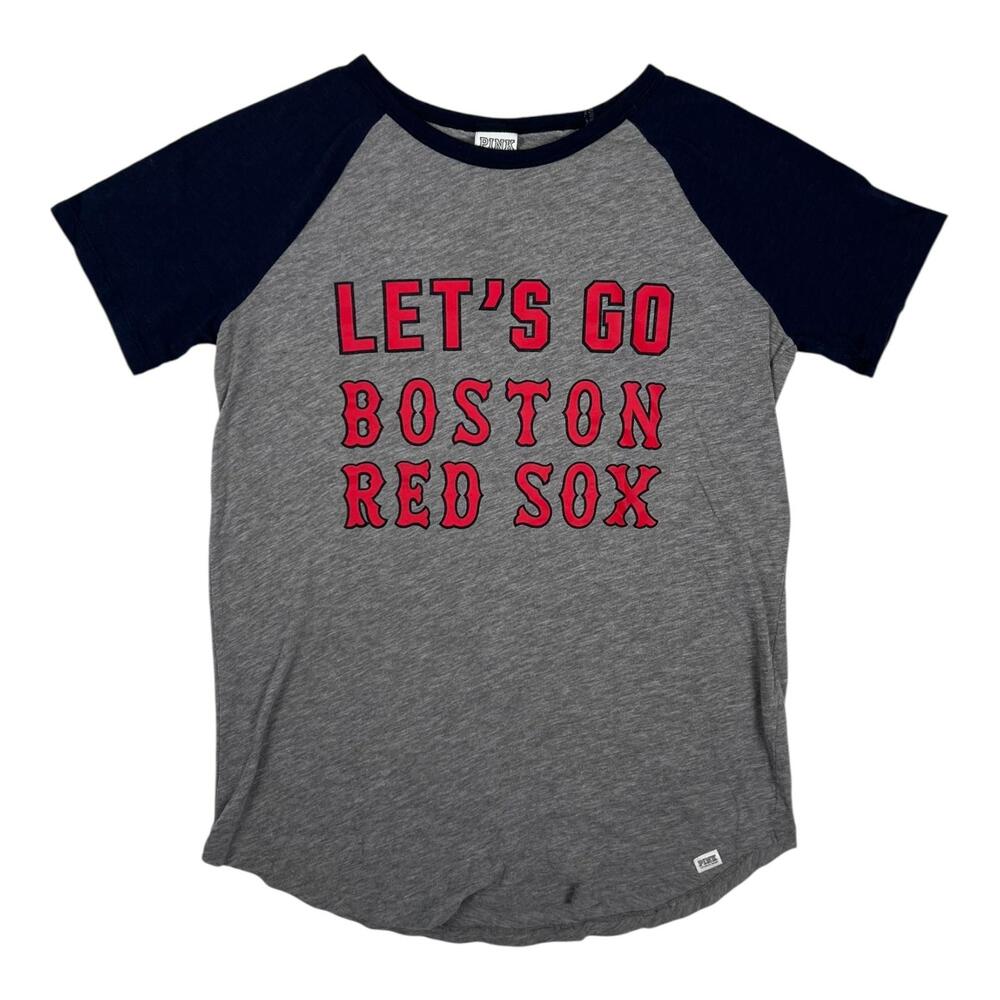 Boston Red Sox Shirt Women's Medium Gray MLB Baseball PINK Victoria's Secret